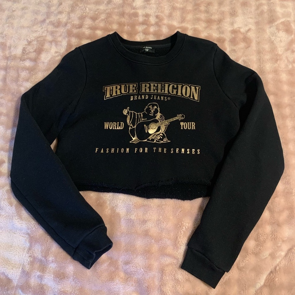 True Religion Black and Gold Sweatshirt